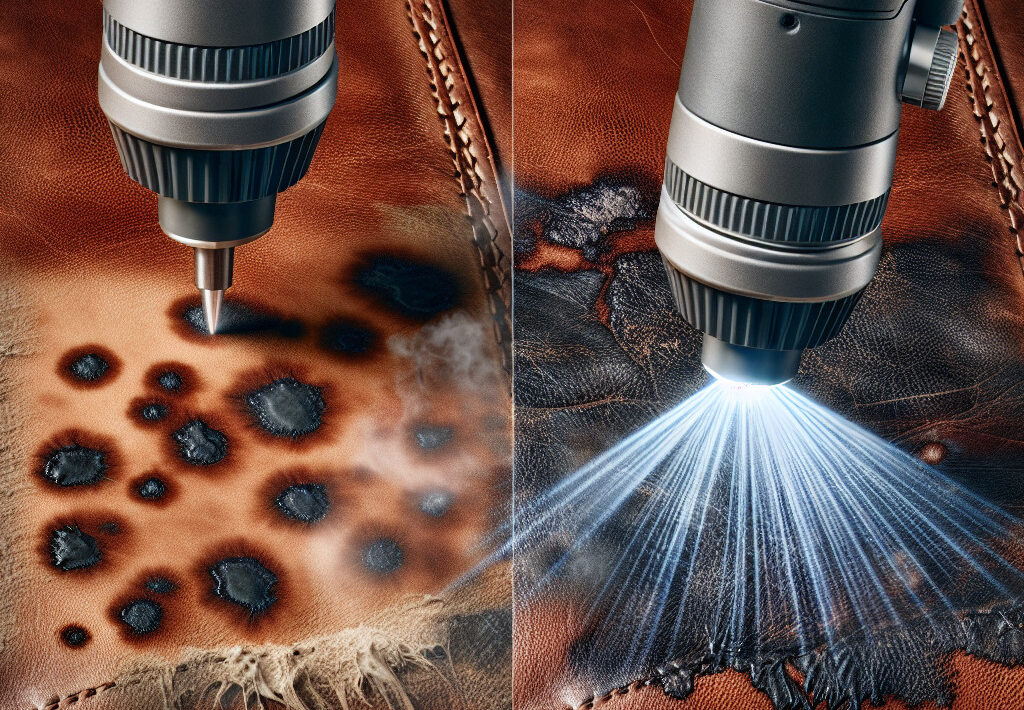 Laser cleaning for removing contaminants from leather surfaces